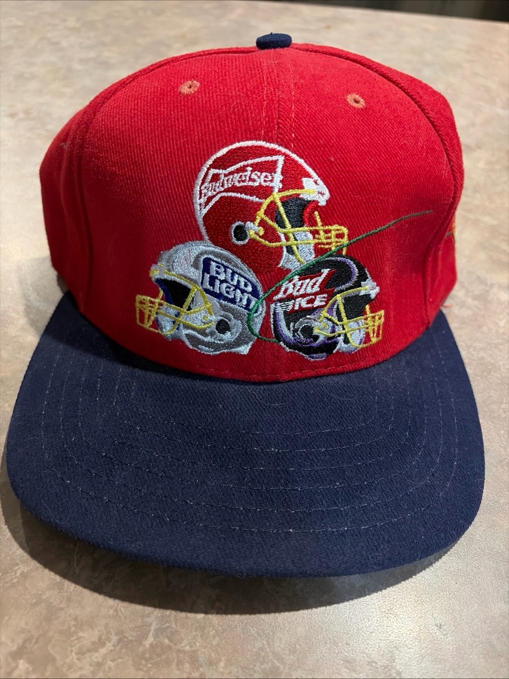 VINTAGE BUDWEISER BUD BOWL FOOTBALL HAT